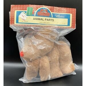 Vintage NOS Craft Animal Parts Darice Craft Supply Plush Deer 10"/12" Sealed
